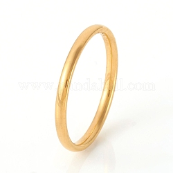 201 anelli a fascia in acciaio inossidabile, vero placcato oro 18k, misura degli stati uniti 4 (14.8mm), 1.5mm