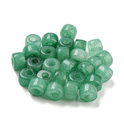 Perles blanches teints naturels de jade, colonne, vert de mer moyen, 8~8.5x5.5~6mm, Trou: 3~3.3mm