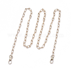 Aluminium-Kabelketten, Taschengurte, Brieftaschenketten, mit Alu-Drehverschlüsse, für Ersatz-Umhängetaschenzubehör, Licht Gold, 46.45 Zoll (118 cm)