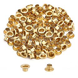 Ösenbefestigung aus Messing, zur Taschenherstellung, Flachrund, golden, 0.8x0.45 cm, Bohrung: 4 mm, 100 Stück / Beutel