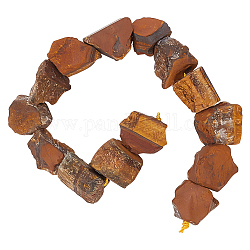 Olycraft Rough Raw Natural Tiger Eye Beads Strands, Nuggets, 11~25x11~20mm, Hole: 1.2mm, about 12~15pcs/strand, 7.48 inch~7.87 inch(19~20cm)