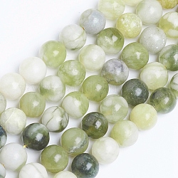 Fili di perle di giada qinghua naturali, tondo, 8mm, Foro: 1 mm, circa 50pcs/filo, 14.96 pollice (38 cm)