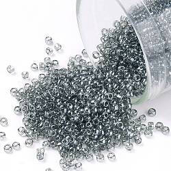 Toho perline rotonde, perline giapponesi, (113) diamante nero trasparente lucentezza, 15/0, 1.5mm, Foro: 0.7 mm, su 3000pcs / bottiglia, 10 g / bottiglia