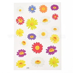 Autocollants auto-adhésifs en plastique imperméables, motif de plante, motif de fleur, 15x10.5x0.01 cm