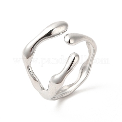 304 anello per polsino in acciaio inossidabile, anello di ramo per le donne, colore acciaio inossidabile, 3.5~16mm, diametro interno: formato degli stati uniti 6 3/4 (17.1 mm)
