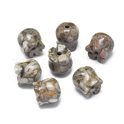 Cuentas de piedras preciosas de maifanita natural / piedra maifan, flor, 9~10x9~10.5mm, agujero: 1.4 mm