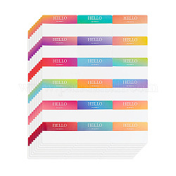 Paper Hello Name Tag Blank Stickers, Writable Adhesive Label Stickers, Rectangle with Word Hello My Name Is, Mixed Color, stickers: 50x76mm, 18pcs/sheet