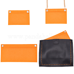 Inserto dell'organizzatore della borsa del feltro di stili di wadorn 2pcs 2, fodera shaper per borsetta mini busta, accessori per borse, con occhielli in ferro, rettangolo, arancione scuro, 10.5~13x14.5~26x0.6~0.7cm, 1pc / style