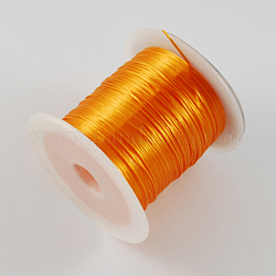 Chaîne de cristal élastique plat, fil de perles élastique, pour la fabrication de bracelets élastiques, orange foncé, 1mm, environ 10.93 yards (10 m)/rouleau