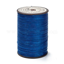ラウンドワックスポリエステル糸ストリング  マイクロマクラメコード  ツイストコード  革縫い用  ミディアムブルー  0.45mm  約174.97ヤード（160m）/ロール