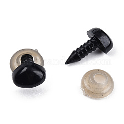 Nez de poupée en plastique artisanal, nez de sécurité, noir, 15.5x9x6.5mm, pin: 3.3~3.6 mm