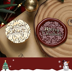 Tête de tampon en laiton pour sceau de cire sur le thème de Noël, pour cachet de cachet de cire, or, flocon de neige, 30x15mm, diamètre intérieur: 7 mm