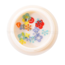 Flower Theme Paper Cabochons, Nail Art Decorations Accessories for Women, Mixed Shape, Mixed Color, 3~7x2~7x0.1mm, 50pcs/box