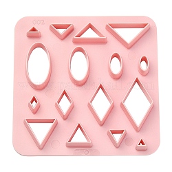 Cortadores de galletas de plástico abs, triángulo/rombo/óvalo, rosa, 100x100mm