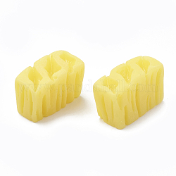 Cabochons en résine, fromage, nourriture imitation, jaune, 17x8x11mm