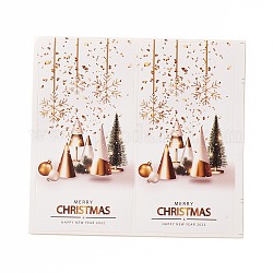 Самоклеющиеся наклейки на рождественскую тему, для праздничных декоративных подарков, прямоугольные, снежинка шаблон, 104x105x5 мм, наклейки: 100x50 мм, 2шт / лист, 25 лист/мешок.