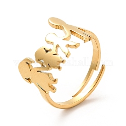 Ионное покрытие (ip) 201 семейное регулируемое кольцо из нержавеющей стали для женщин, реальный 18k позолоченный, размер США 5 1/4 (15.9 мм)