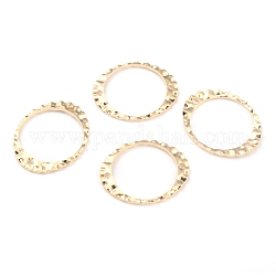 Colgantes de latón, Plateado de larga duración, anillo ovalado, real 24k chapado en oro, 20x24x0.15mm, agujero: 1.6 mm