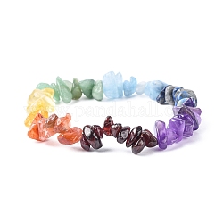 Chakra bracelets de pierres précieuses extensibles, avec des fils de cristal, diamètre intérieur: 2-1/8 pouce (5.5 cm)