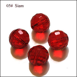 Perles d'imitation cristal autrichien, grade AAA, facette, ronde, rouge foncé, 6mm, Trou: 0.7~0.9mm