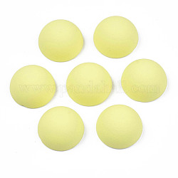 Opaque Spray Painted Acrylic Cabochonsl, Half Round, Yellow, 16x8.5mm