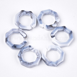 Acrylic Linking Rings, Quick Link Connectors, For Jewelry Chains Making, Imitation Gemstone Style, Octagon, WhiteSmoke, 25.5x25.5x5.5mm, Hole: 16x16mm, about: 241pcs/482g