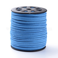 Cordones de gamuza sintética, encaje de imitación de gamuza, azul real, 6x1.5mm, 100 yardas / rollo (300 pies / rollo)