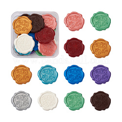 20 Uds 10 colores pegatinas de sello de cera adhesiva, para sello de sobre, palabra gracias, color mezclado, 30.8x30.8x2.2mm, 2 piezas / color
