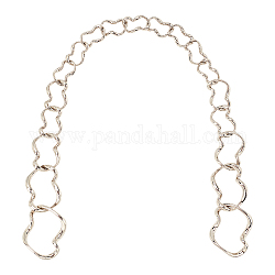 Cinta de bolsa de cadena de bordillo de aleación de zinc, accesorios de reemplazo de bolsa, sin plomo y cadmio, Platino, 59.5 cm
