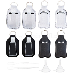 DIY Keychain Makings, with Plastic Refillable Flip Caps Squeeze Bottles & Dropper & Funnel Hopper, Hand Sanitizer Keychain Holder, Clear, 7.9x2.3x3.2cm, Capacity: 30ml, 8pcs/set