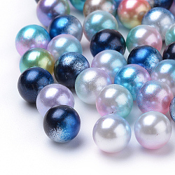 Cuentas de perlas de imitación acrílica arcoiris, gradiente de perlas de sirena, ningún agujero, redondo, color mezclado, 2.5 mm, aproximamente 60600 unidades / 500 g