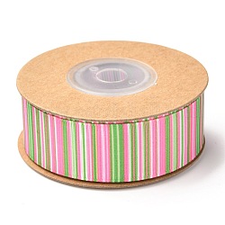 Polyesterband, vertikales Kornmuster, zum Verpacken von Geschenken für Partydekorationen, neon rosa , 7/8 Zoll (23 mm), ca. 10.9 m (10 m) / Rolle