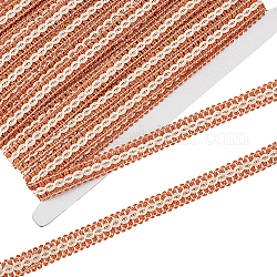 ポリエステル編組リボン  服飾材料  楕円模様  砂茶色  3/8インチ（11mm）  約13.12ヤード（12m）/ロール