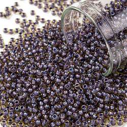 TOHO Round Seed Beads, Japanese Seed Beads, (926) Inside Color Light Topaz/Opaque Lavender Lined, 11/0, 2.2mm, Hole: 0.8mm, about 5555pcs/50g