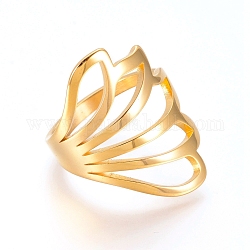 304 anelli in acciaio inox, fiore, oro, formato 7, 17mm