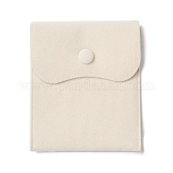 Бархатные мешочки для хранения украшений, прямоугольные сумки для украшений с застежкой-кнопкой, для сережек, хранение колец, papayawhip, 11.7~11.75x9.8~9.85 см