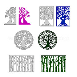 Stencil per stampi in acciaio al carbonio da 4 pz 4 stili, per scrapbooking fai da te / album fotografico, carta di carta decorativa di goffratura decorativa, albero modello, 1pc / style
