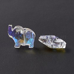 Прозрачные стеклянные бусины, слон, голубой, 13x15x8.5 мм, отверстие : 1.2 мм