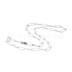 201 collar de cadena con clip de acero inoxidable para hombres y mujeres, color acero inoxidable, 20.08 pulgada (51 cm)