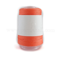 280M Size 40 100% Cotton Crochet Threads, Embroidery Thread, Mercerized Cotton Yarn for Lace Hand Knitting, Orange, 0.05mm