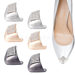 NBEADS 3 Pairs 3 Colors Metal Shoes Pointed Protector, Iron Toe Cap with Crystal Rhinestone High Heels Tip Cover Shoe Toe Protectors for Shoes Protection Repair Decoration