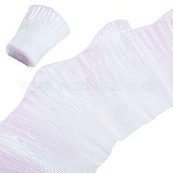 Benecreat 6 yards laser polyester dentelle plissée, ruban de dentelle à volants pour accessoires de vêtement, blanc, 5-1/2~5-7/8 pouce (140~150 mm)