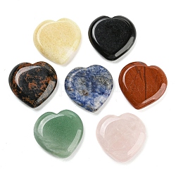 Natural Mixed Stone Worry Stones, Healing Thumb Stone for Energy Balancing Meditation, 29.5~30x30.5x7mm