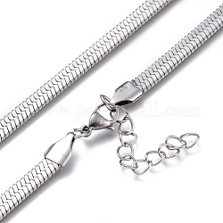 Unisex 304 collares de cadena de espiga de acero inoxidable, con cierre de langosta, color acero inoxidable, 17.71 pulgada (45 cm), 5mm