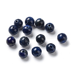 Natürliche Lapislazuli-Perlen, gefärbt, Runde, 6 mm, Bohrung: 0.8~1.2 mm