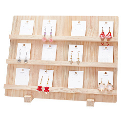 3-stöckige rechteckige Holz-Ohrring-Display-Kartenständer, Tisch-Ohrring-Display-Karten-Organizer-Halter, Navajo weiß, Fertigprodukt: 14x40x28.5cm