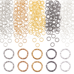 Ahademaker 600pcs 5 couleurs anneau de liaison torsadé en fer, anneau, couleur mixte, 10x1mm, diamètre intérieur: 8 mm, 120 pcs / couleur