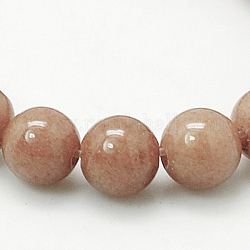 Chapelets de perles rondes en jade de Mashan naturelle, teinte, chameau, 4mm, Trou: 1mm, Environ 98 pcs/chapelet, 15.7 pouce