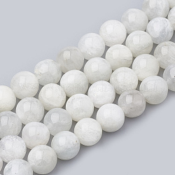 Brins de perles de pierre de lune arc-en-ciel naturel, ronde, 6~7mm, Trou: 1mm, Environ 60~67 pcs/chapelet, 15.7 pouce