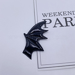 Kunstleder böse Flügel Ornament Zubehör, für DIY Haarschmuck, Kleidung zum Thema Halloween, richtig, Schwarz, 35x60 mm
